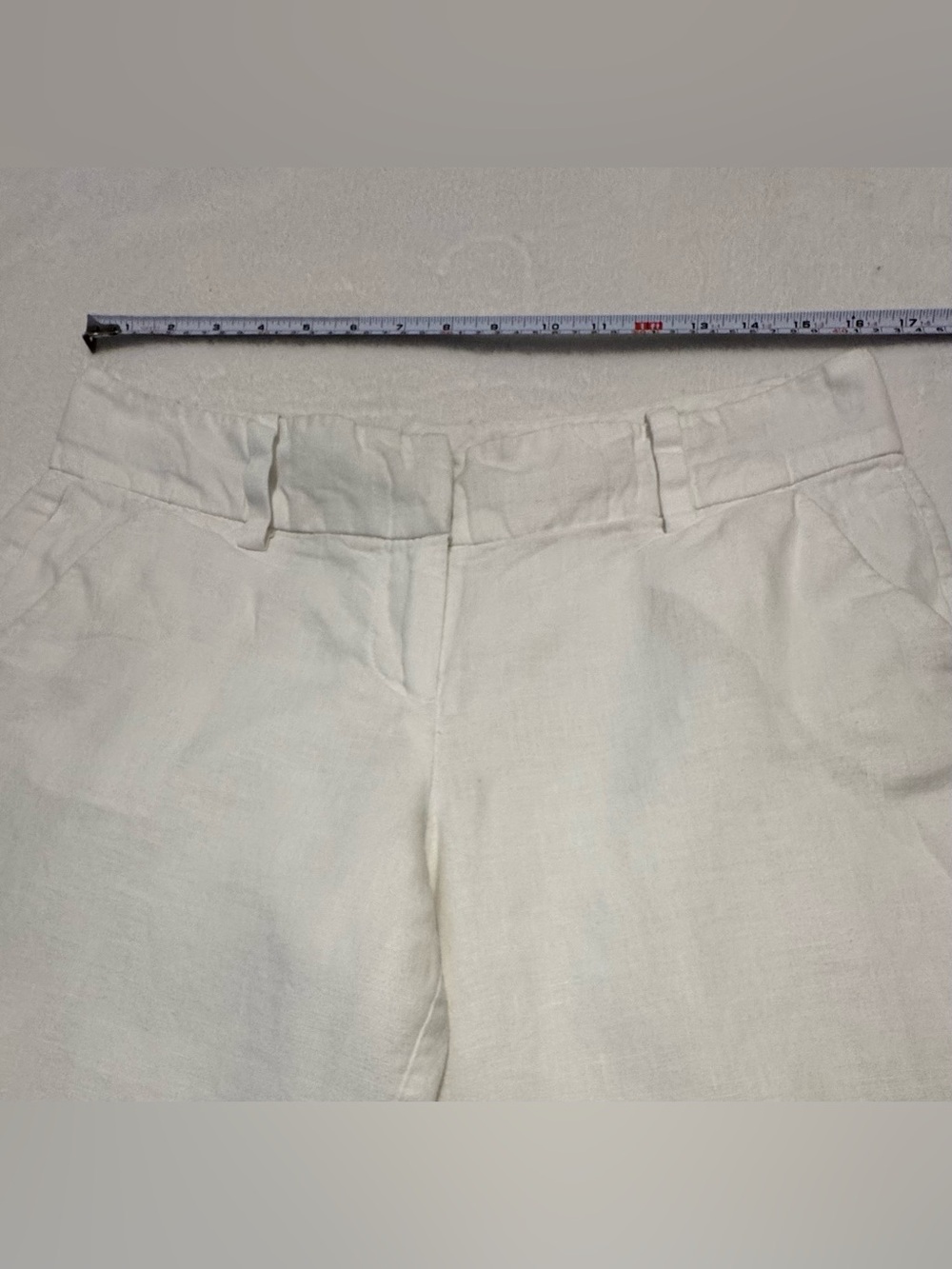 Old Navy Women’s 100% Linen White Mid-Rise Chino Shorts Size 6 - Picture 6 of 8